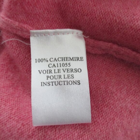 Rose Pink Cashmere Sweater Rhinestone Button Detail on Shoulders and Sleeves - Picture 10 of 11